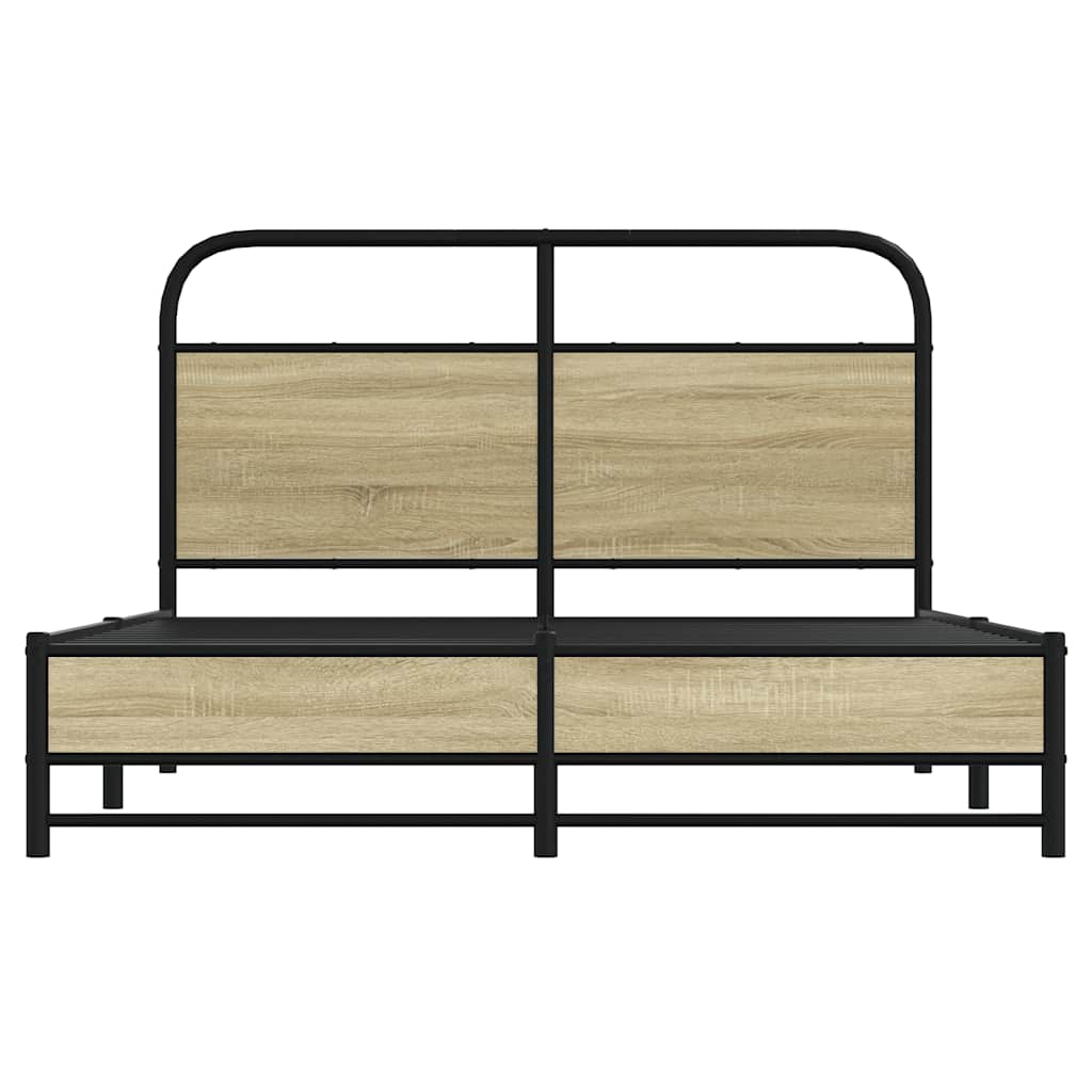 sengeramme 140x190 cm uden madras konstrueret træ sonoma-eg
