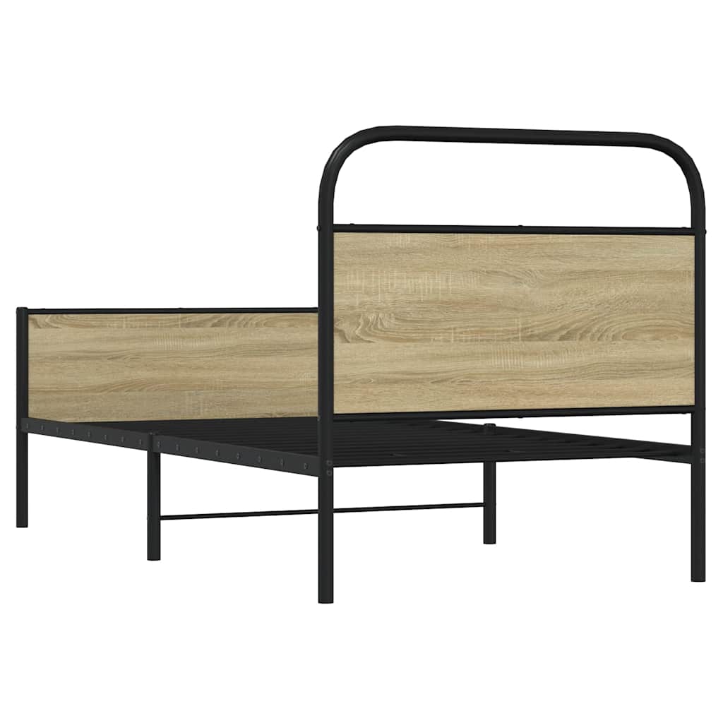 sengeramme 75x190 cm uden madras konstrueret træ sonoma-eg