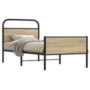 sengeramme 75x190 cm uden madras konstrueret træ sonoma-eg