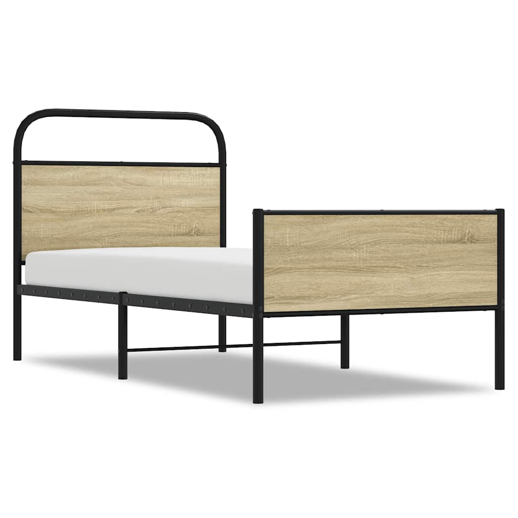 sengeramme 80x200 cm uden madras konstrueret træ sonoma-eg