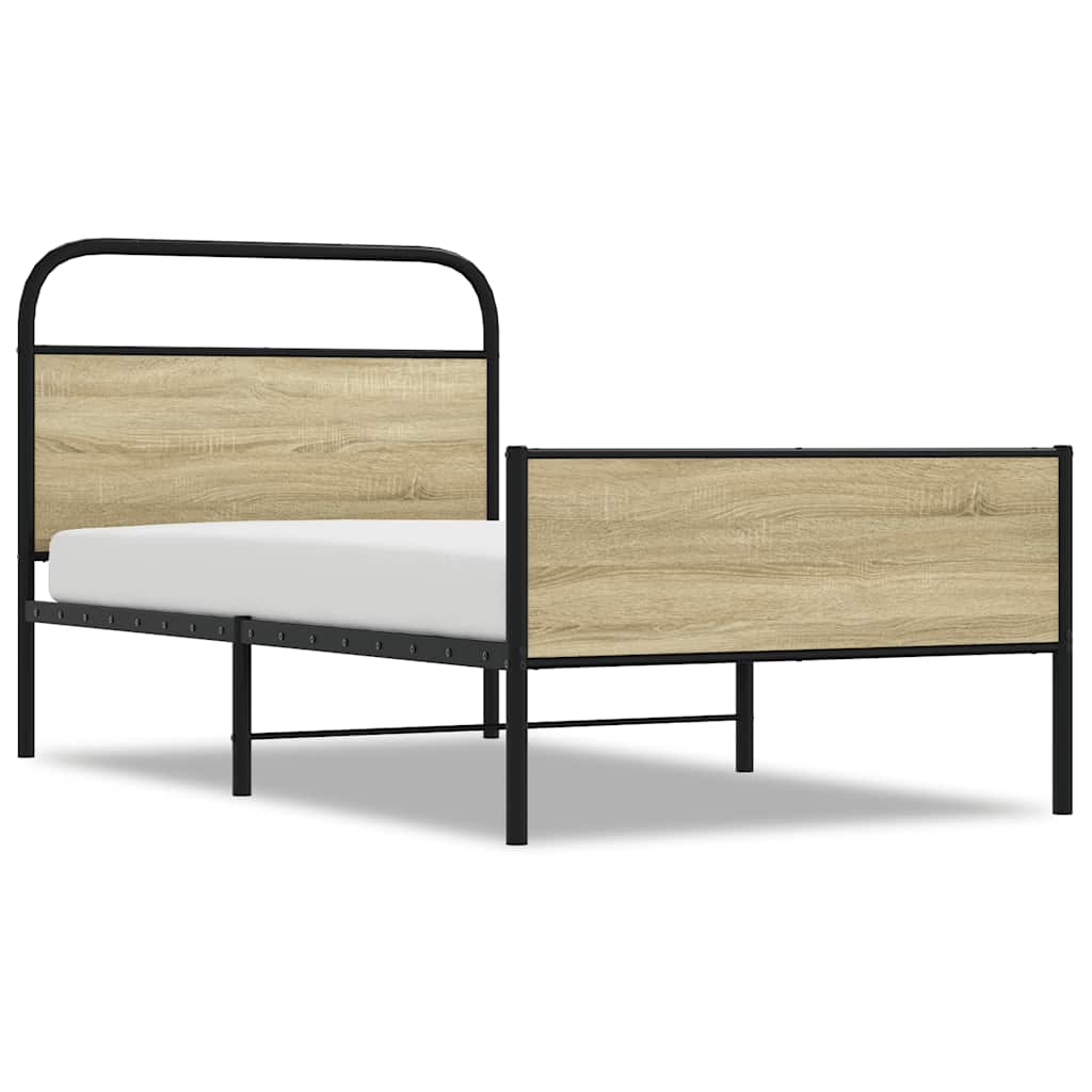 sengeramme 90x200 cm uden madras konstrueret træ sonoma-eg