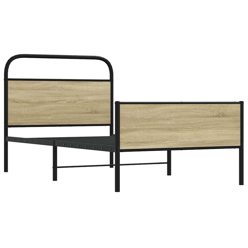 sengeramme 100x190 cm uden madras konstrueret træ sonoma-eg