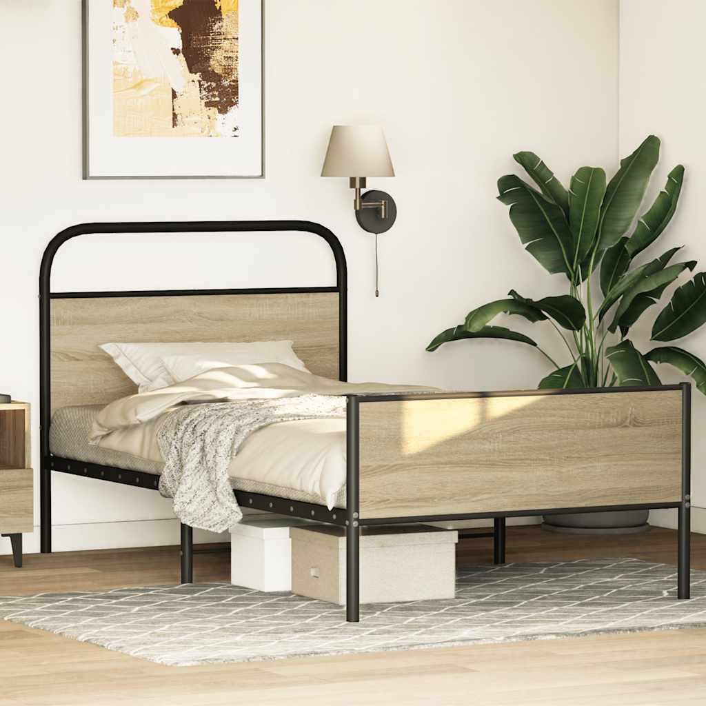 sengeramme 100x190 cm uden madras konstrueret træ sonoma-eg