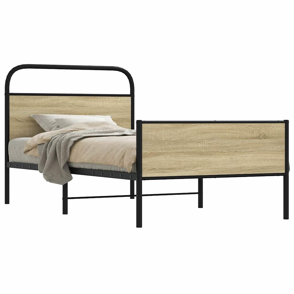 sengeramme 100x200 cm uden madras konstrueret træ sonoma-eg