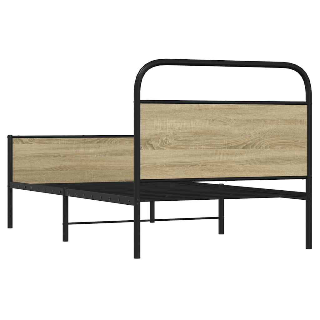 sengeramme 107x203 cm uden madras konstrueret træ sonoma-eg