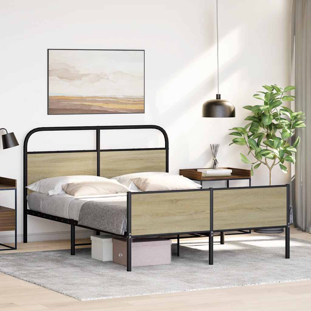 sengeramme 120x200 cm uden madras konstrueret træ sonoma-eg