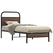 sengeramme 75x190 cm uden madras konstrueret træ brunt eg