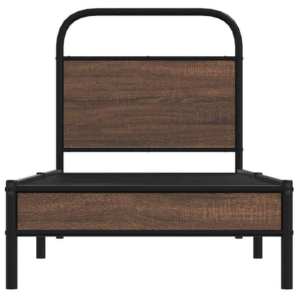 sengeramme 80x200 cm uden madras konstrueret træ brunt eg