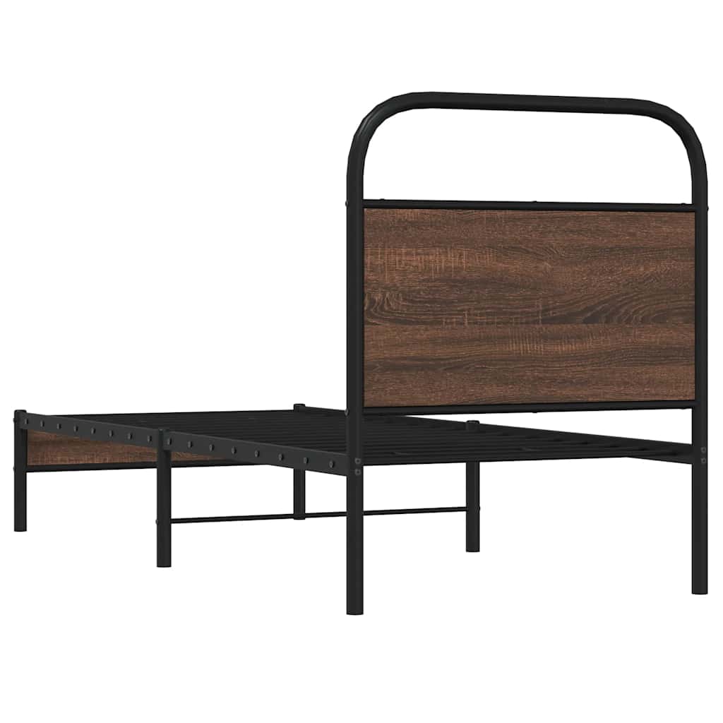 sengeramme 80x200 cm uden madras konstrueret træ brunt eg