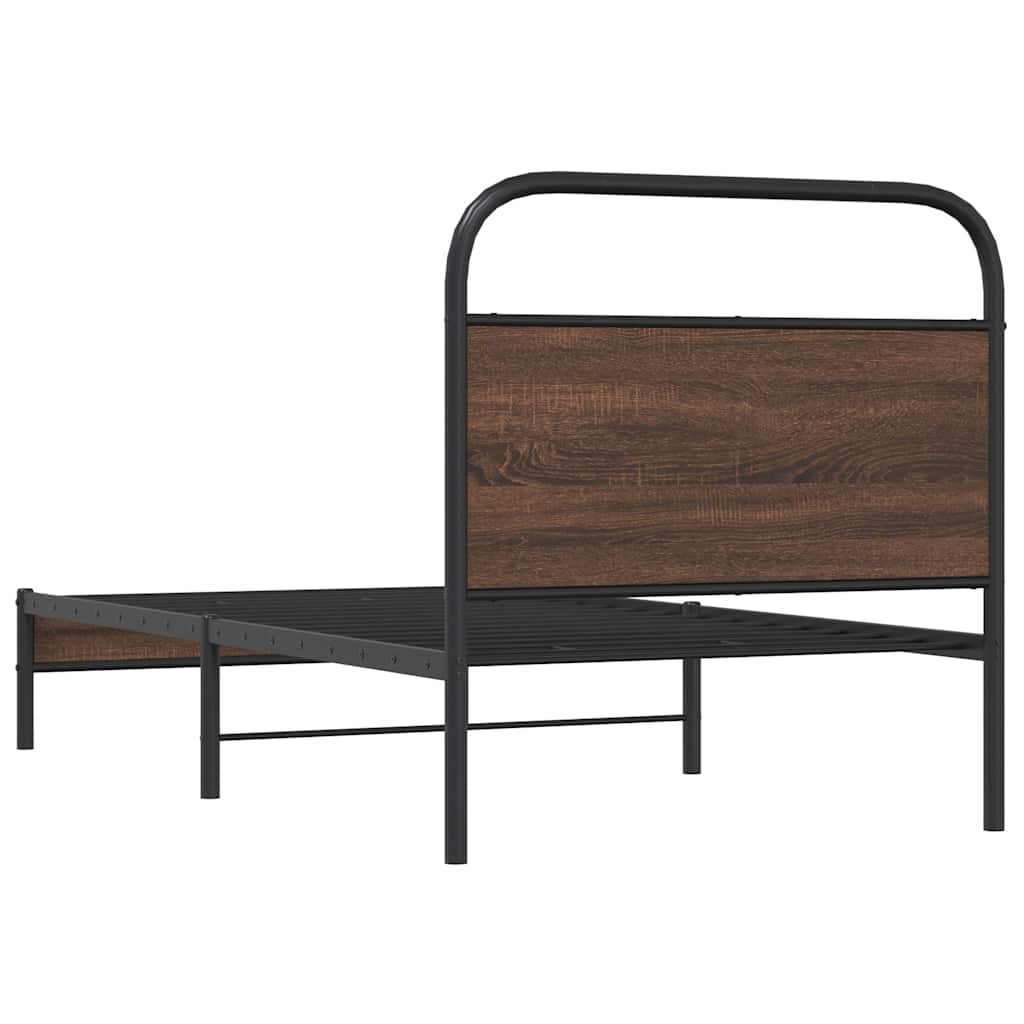 sengeramme 90x200 cm uden madras konstrueret træ brunt eg