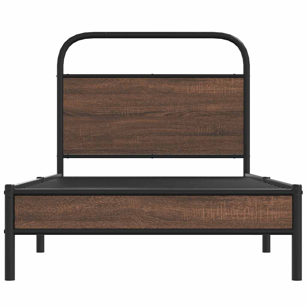 sengeramme 100x200 cm uden madras konstrueret træ brunt eg