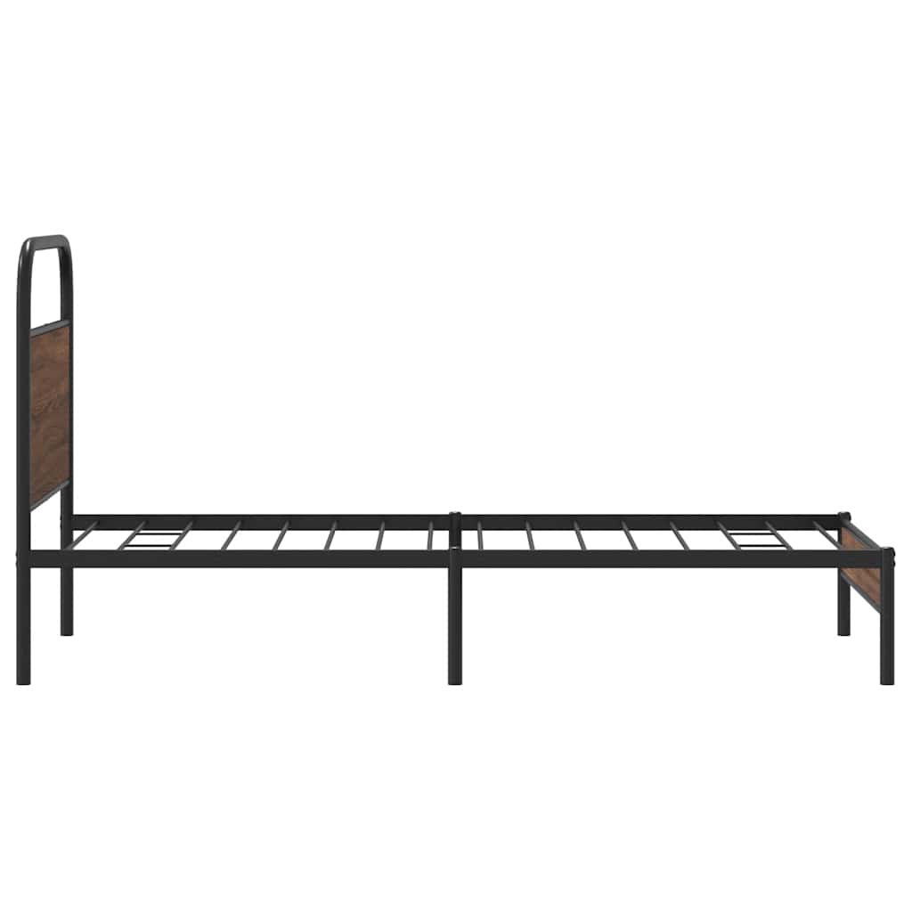 sengeramme 100x200 cm uden madras konstrueret træ brunt eg