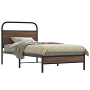 sengeramme 100x200 cm uden madras konstrueret træ brunt eg