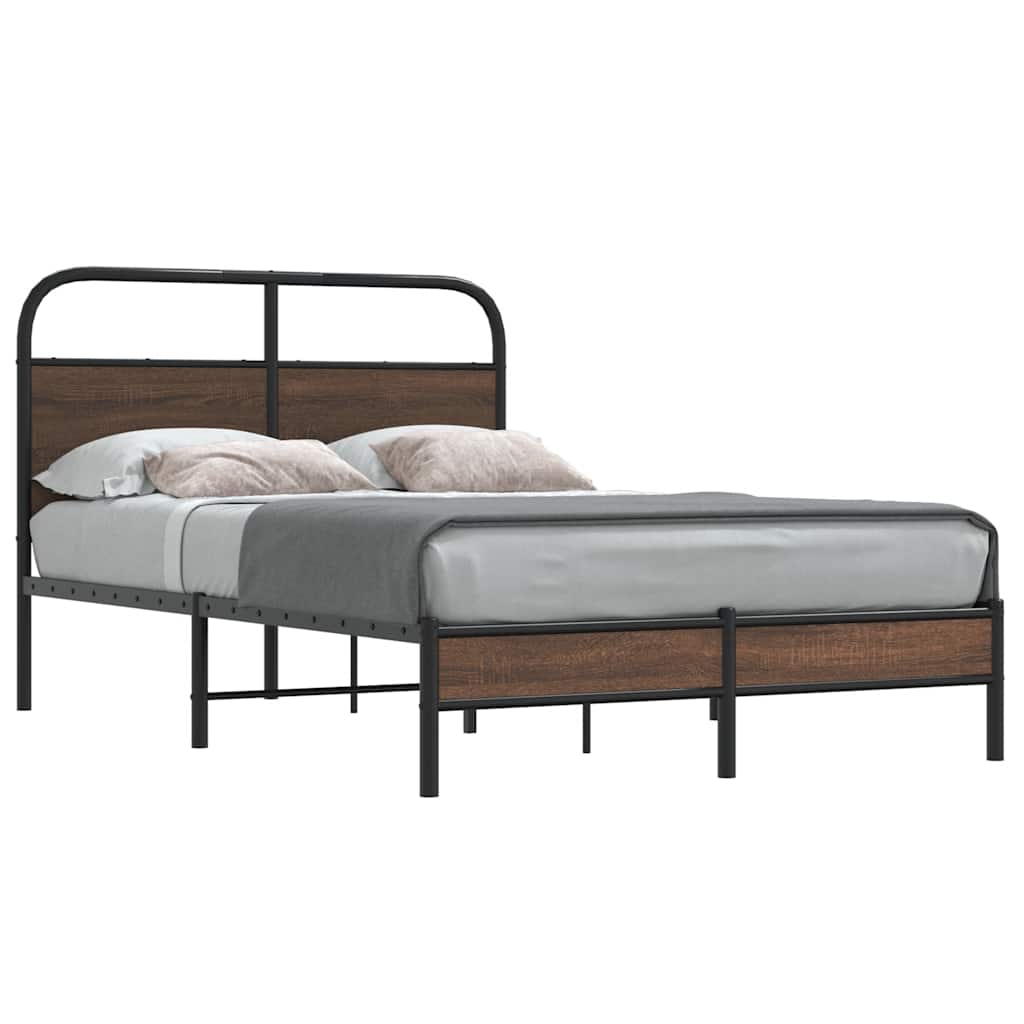 sengeramme 120x190 cm uden madras konstrueret træ brunt eg