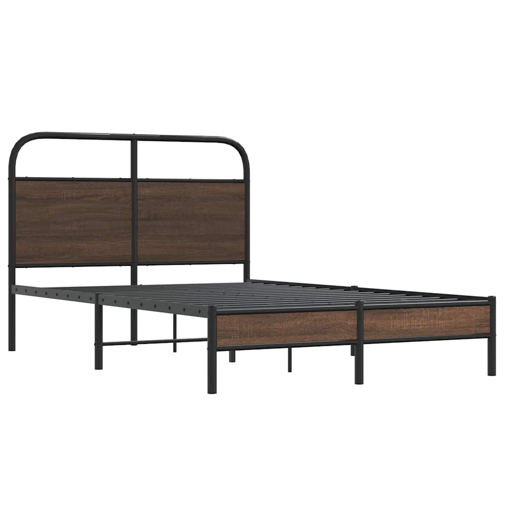 sengeramme 120x200 cm uden madras konstrueret træ brunt eg