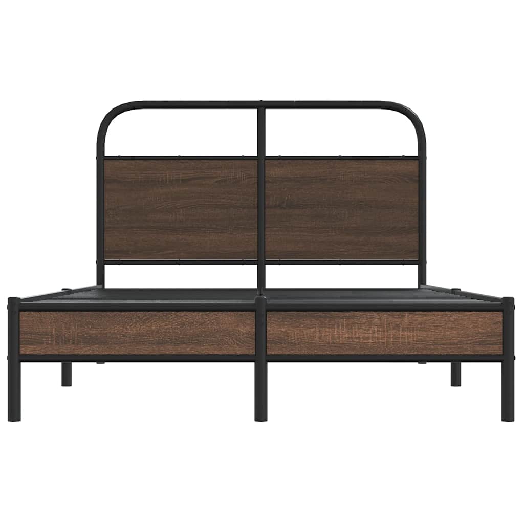 sengeramme 120x200 cm uden madras konstrueret træ brunt eg