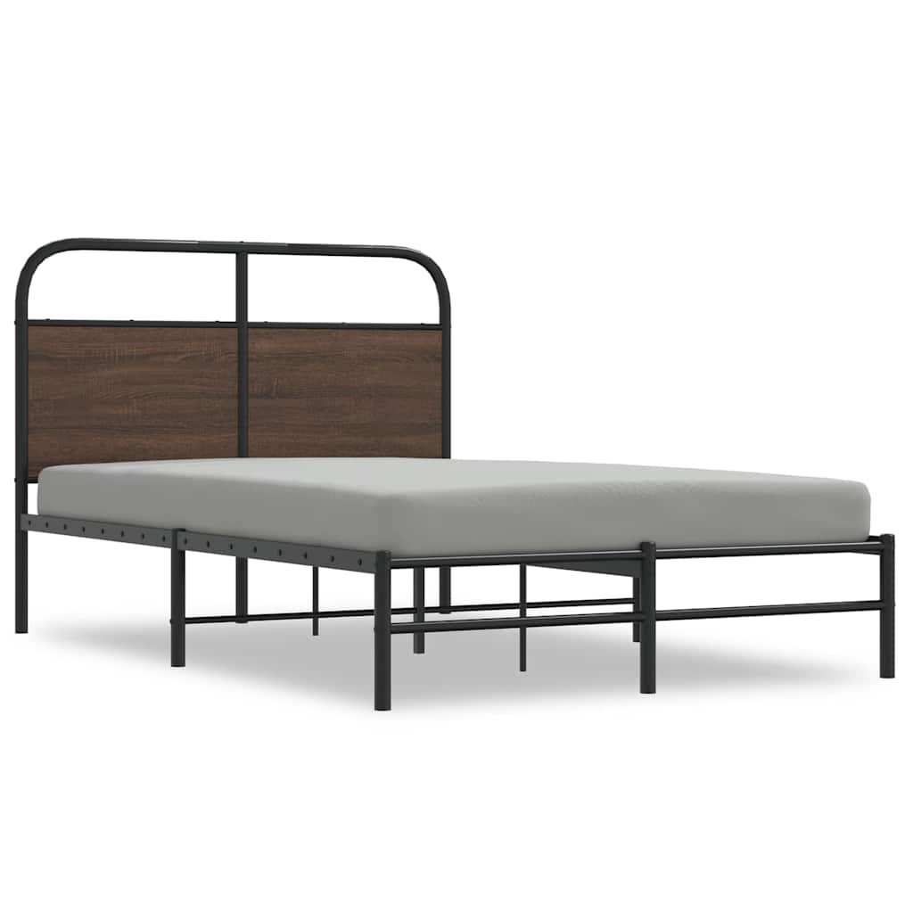 sengeramme 135x190 cm uden madras konstrueret træ brunt eg