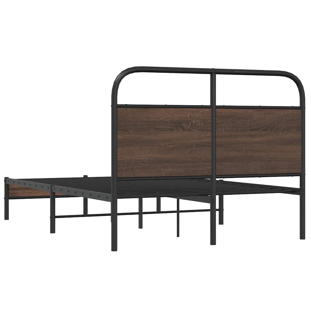 sengeramme 135x190 cm uden madras konstrueret træ brunt eg