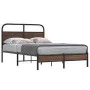 sengeramme 135x190 cm uden madras konstrueret træ brunt eg
