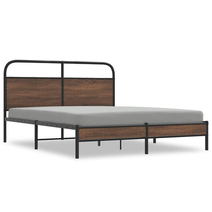 sengeramme 150x200 cm uden madras konstrueret træ brunt eg