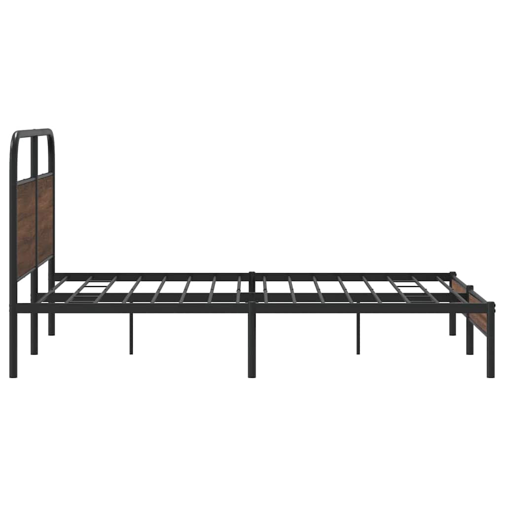 sengeramme 150x200 cm uden madras konstrueret træ brunt eg