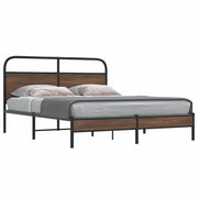 sengeramme 150x200 cm uden madras konstrueret træ brunt eg