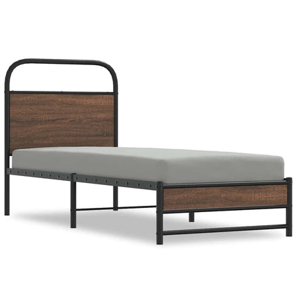 sengeramme 75x190 cm uden madras konstrueret træ brunt eg