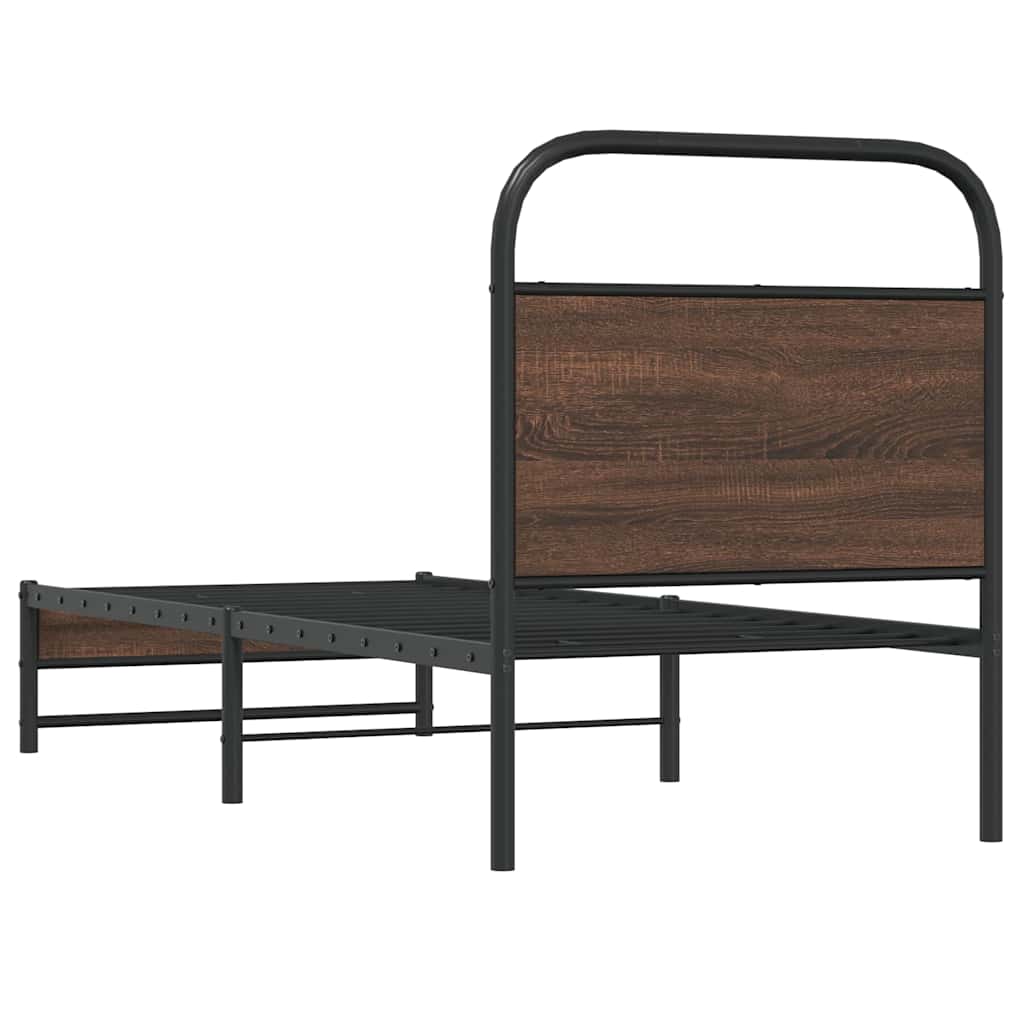 sengeramme 80x200 cm uden madras konstrueret træ brunt eg