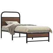 sengeramme 80x200 cm uden madras konstrueret træ brunt eg