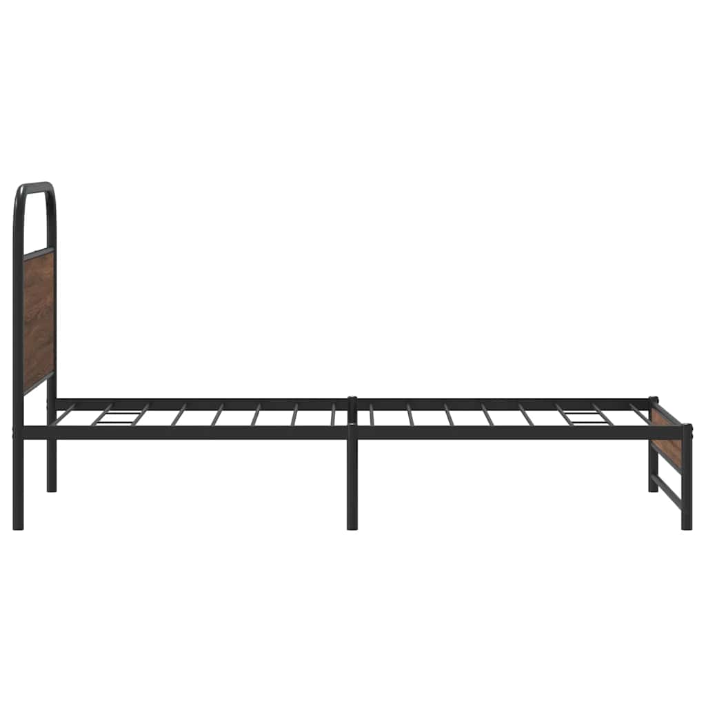 sengeramme 90x190 cm uden madras konstrueret træ brunt eg