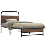 sengeramme 90x190 cm uden madras konstrueret træ brunt eg