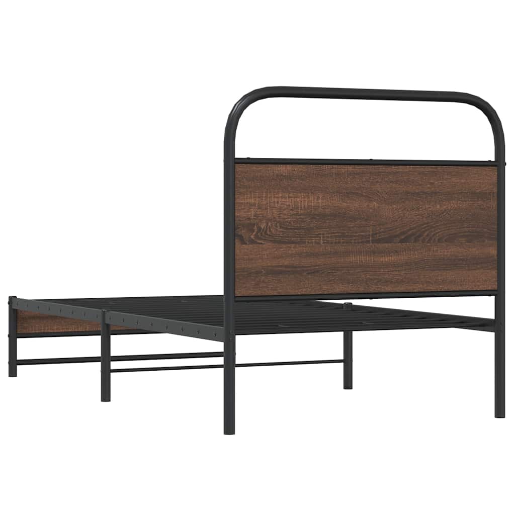 sengeramme 90x200 cm uden madras konstrueret træ brunt eg