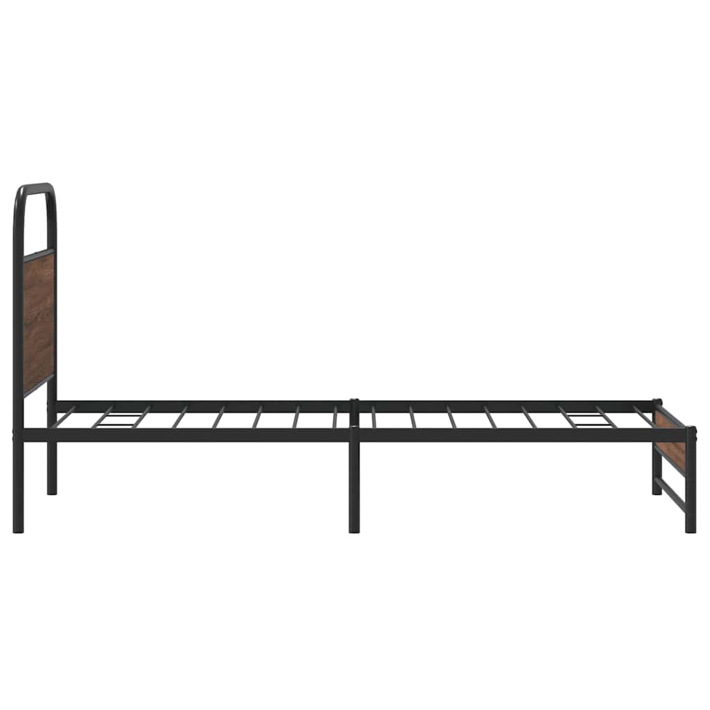 sengeramme 100x190 cm uden madras konstrueret træ brunt eg
