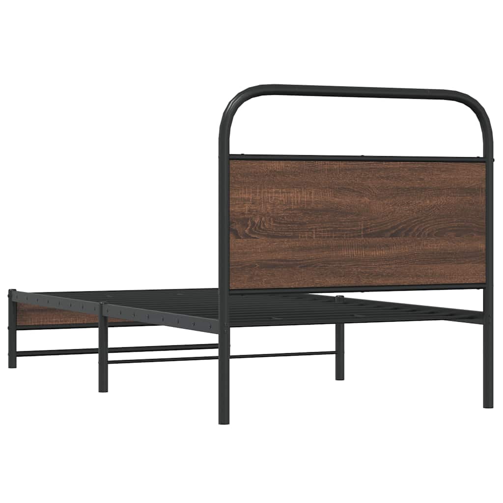 sengeramme 100x190 cm uden madras konstrueret træ brunt eg