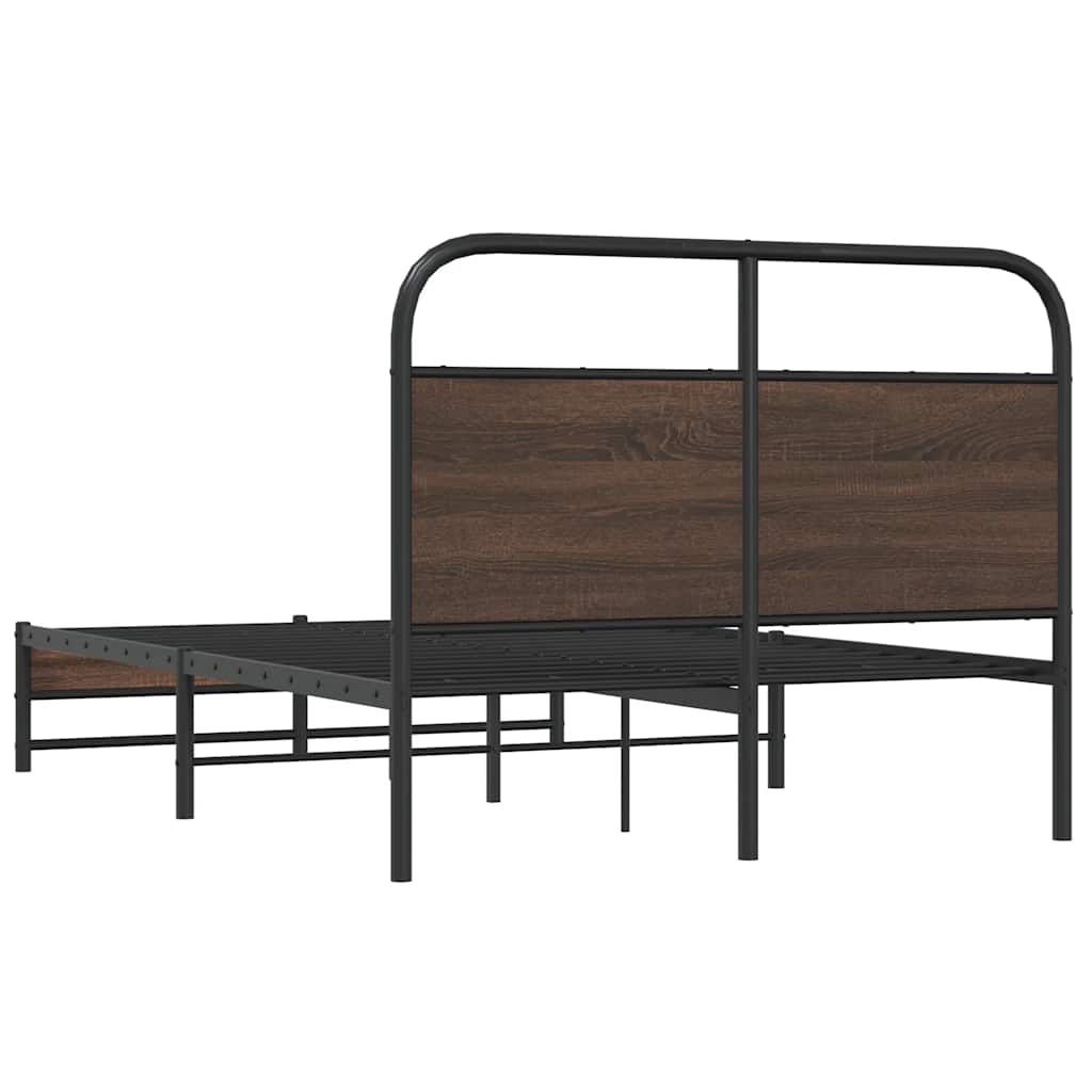 sengeramme 120x200 cm uden madras konstrueret træ brunt eg