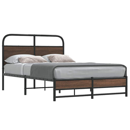 sengeramme 120x200 cm uden madras konstrueret træ brunt eg