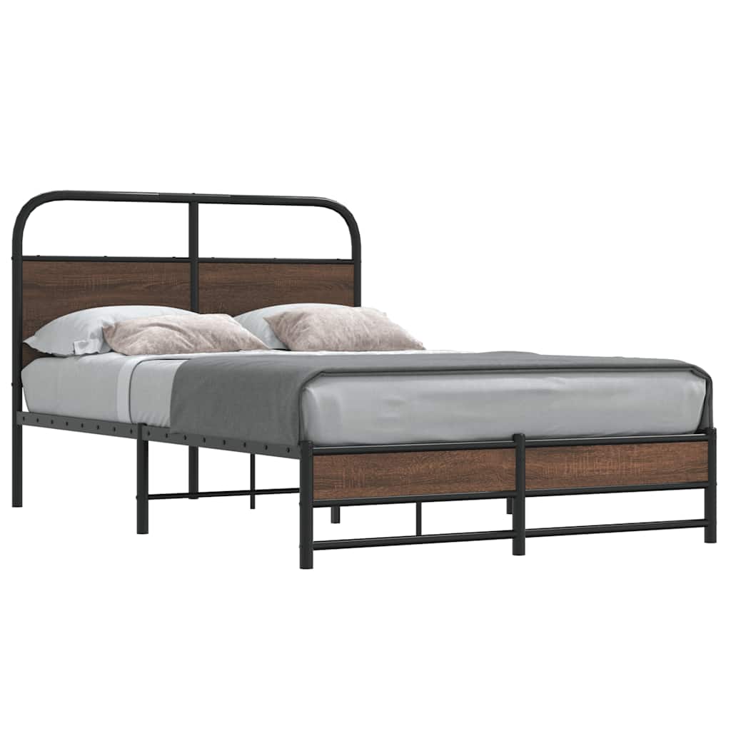 sengeramme 120x200 cm uden madras konstrueret træ brunt eg