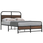 sengeramme 120x200 cm uden madras konstrueret træ brunt eg