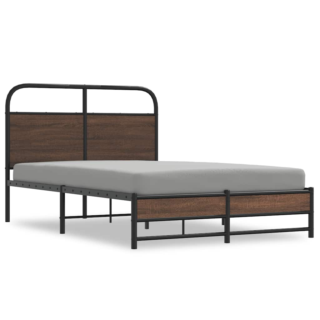 sengeramme 140x200 cm uden madras konstrueret træ brunt eg