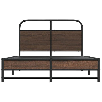 sengeramme 140x200 cm uden madras konstrueret træ brunt eg