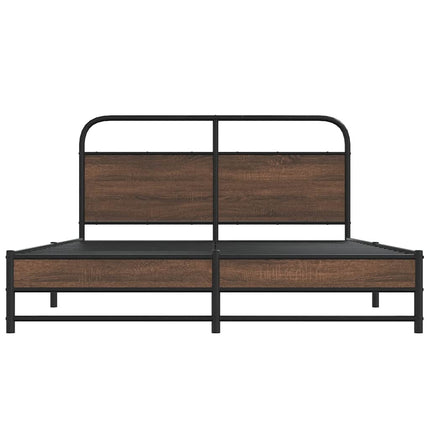 sengeramme 150x200 cm uden madras konstrueret træ brunt eg