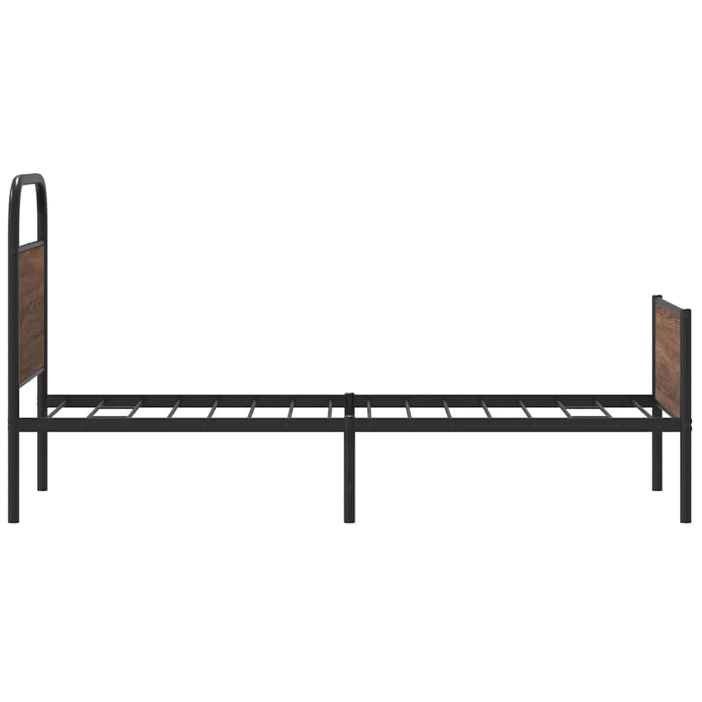 sengeramme 75x190 cm uden madras konstrueret træ brunt eg