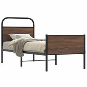 sengeramme 75x190 cm uden madras konstrueret træ brunt eg