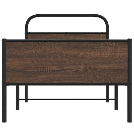 sengeramme 90x200 cm uden madras konstrueret træ brunt eg