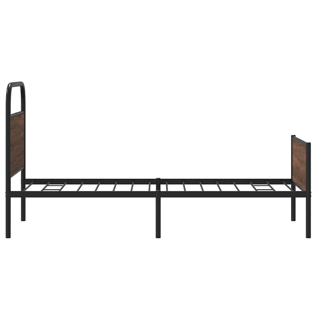 sengeramme 90x200 cm uden madras konstrueret træ brunt eg