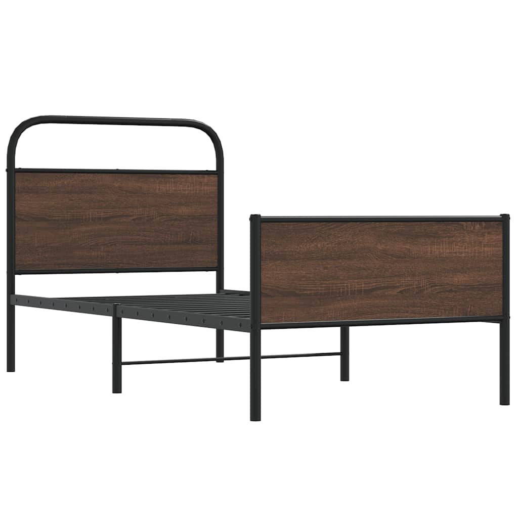 sengeramme 100x190 cm uden madras konstrueret træ brunt eg