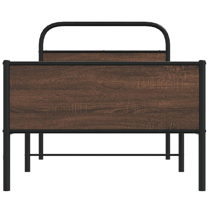 sengeramme 100x200 cm uden madras konstrueret træ brunt eg