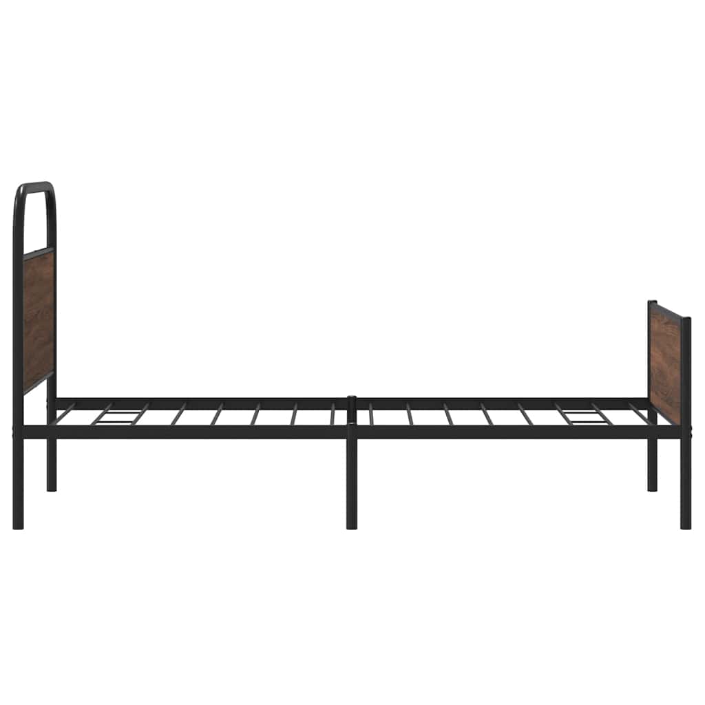 sengeramme 100x200 cm uden madras konstrueret træ brunt eg