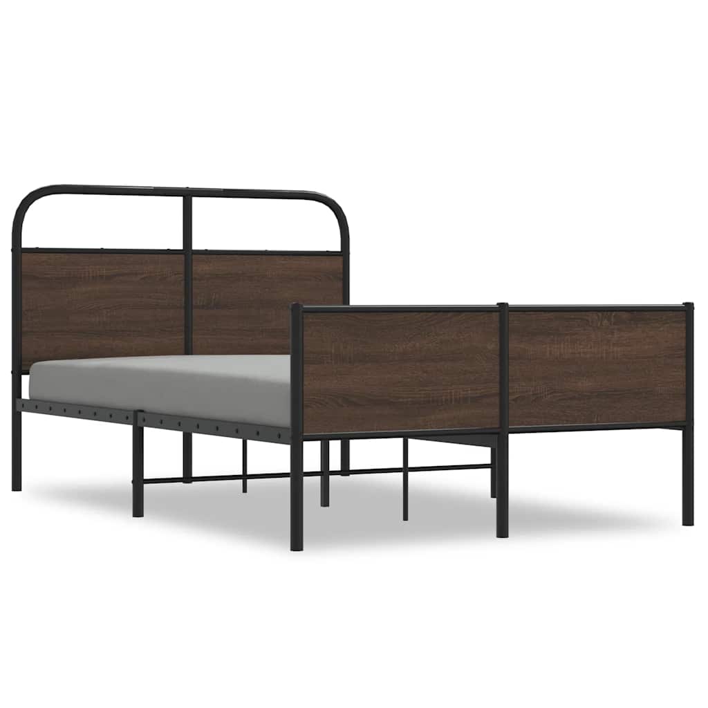sengeramme 120x200 cm uden madras konstrueret træ brunt eg