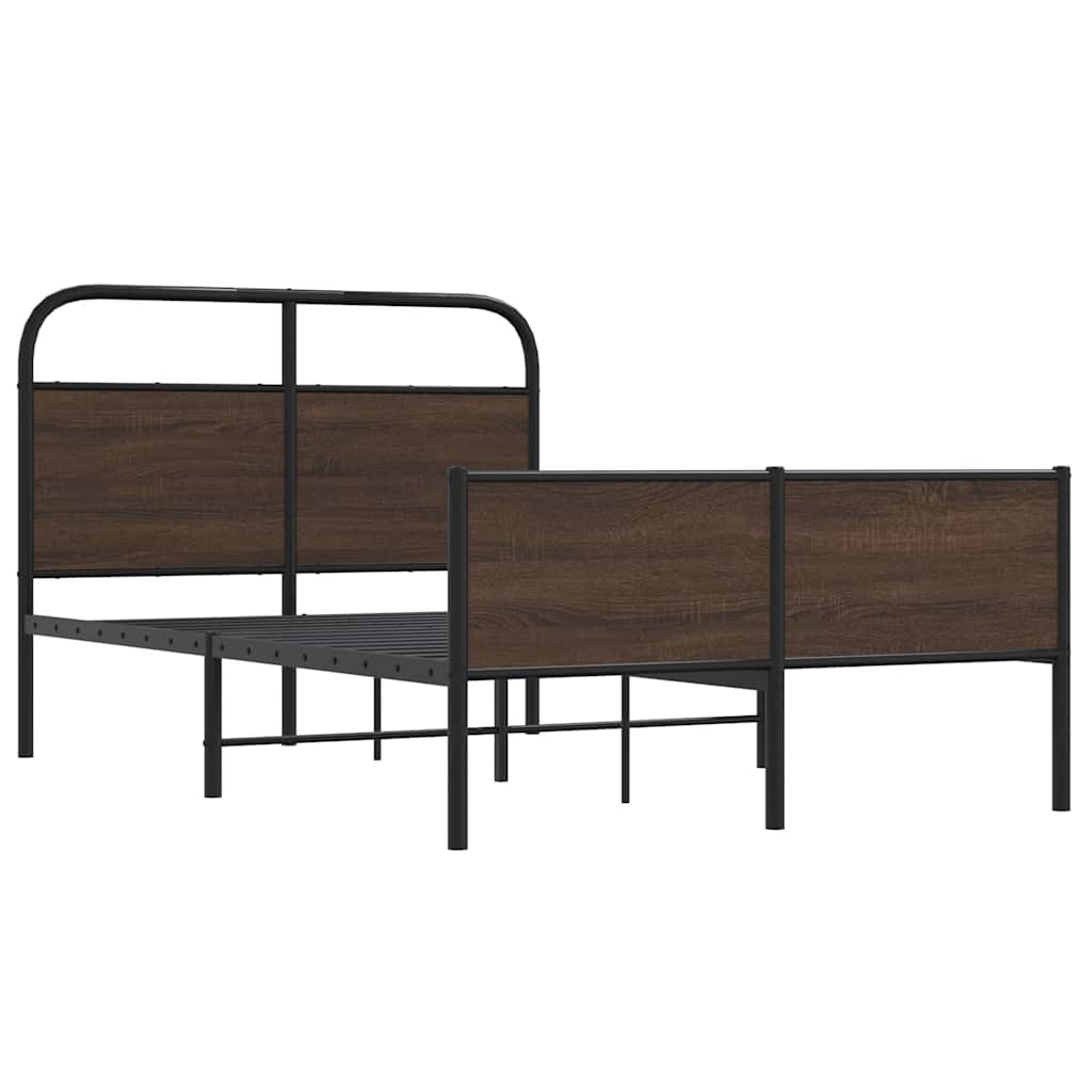 sengeramme 120x200 cm uden madras konstrueret træ brunt eg